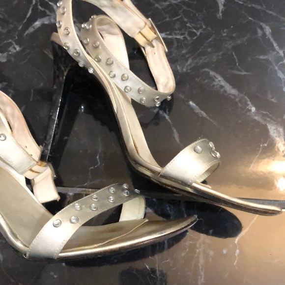 Calvin Klein Swarovski studded silver strap heels - Picture 12 of 15